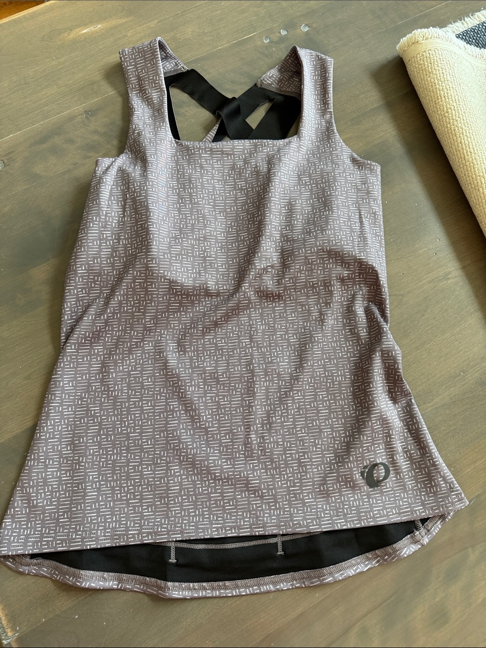 Cycling Active Square-Neck Tank in Dusty Mauve with Crossback Straps